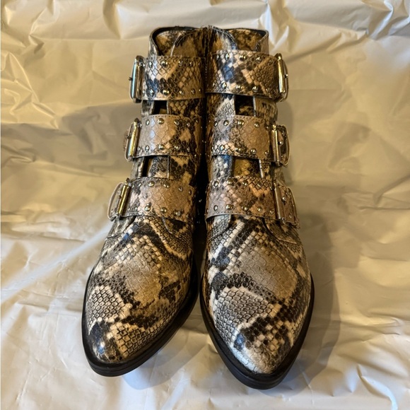 Steven by Steve Madden Harmon, Snake Pattern Triple Buckle Bootie, Size 8.5 - Picture 2 of 9